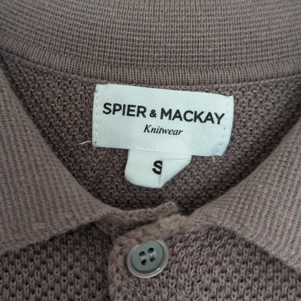 Spier & Mackay Linen/Cotton Open Weave Knit Polo Sweater - Picture 2 of 6